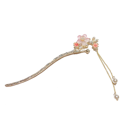 White Deer's same magnolia flower hairpin, ancient style super fairy tassel hairpin, hairpin, temperament Hanfu hairpin, headband
