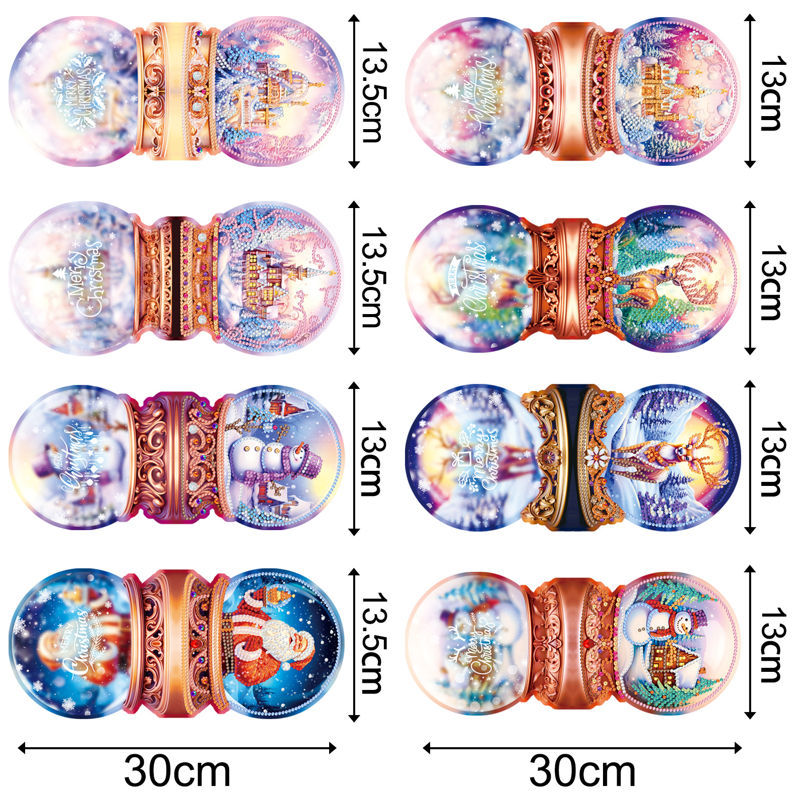 Productos periféricos para pintura de diamantes transfronterizos, tarjetas de felicitación DIY hechas a mano, pegatinas de diamantes navideñas, manualidades exclusivas con diamantes de imitación con temática de dibujos animados, disponibles para venta al por mayor.