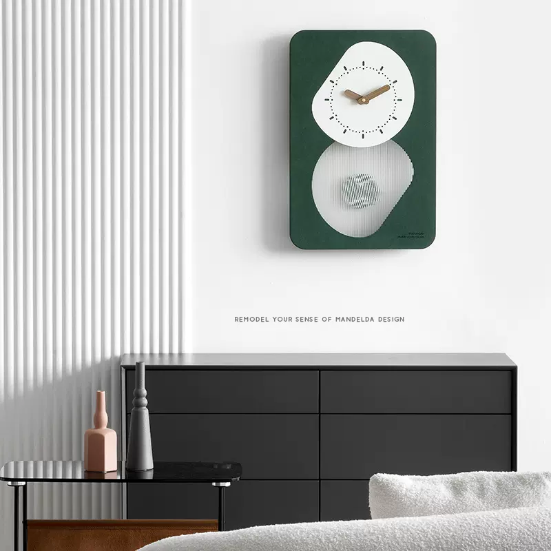 wozoom屋准时钟表挂钟创意现代简约背景墙面装饰艺术品跳秒机芯