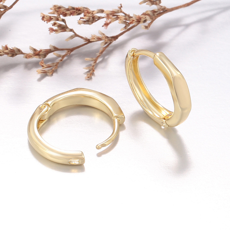 Aretes de Aro Geométricos 14K de Aleación de Cobre