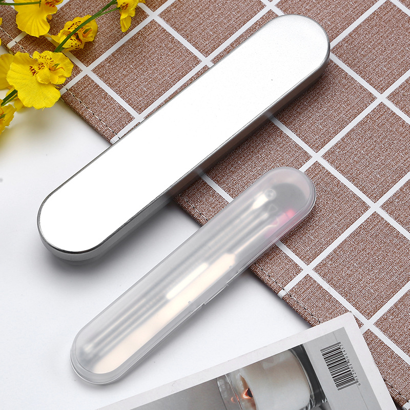 Iron Box Blackhead Extractor Set of 5 - Blackhead Remover, Pore Scraper, Acne Needle, Pore Scoop, Tweezers - Beauty Tool