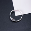 素十八 Tide, fashionable ring, silver 925 sample, simple and elegant design, Korean style