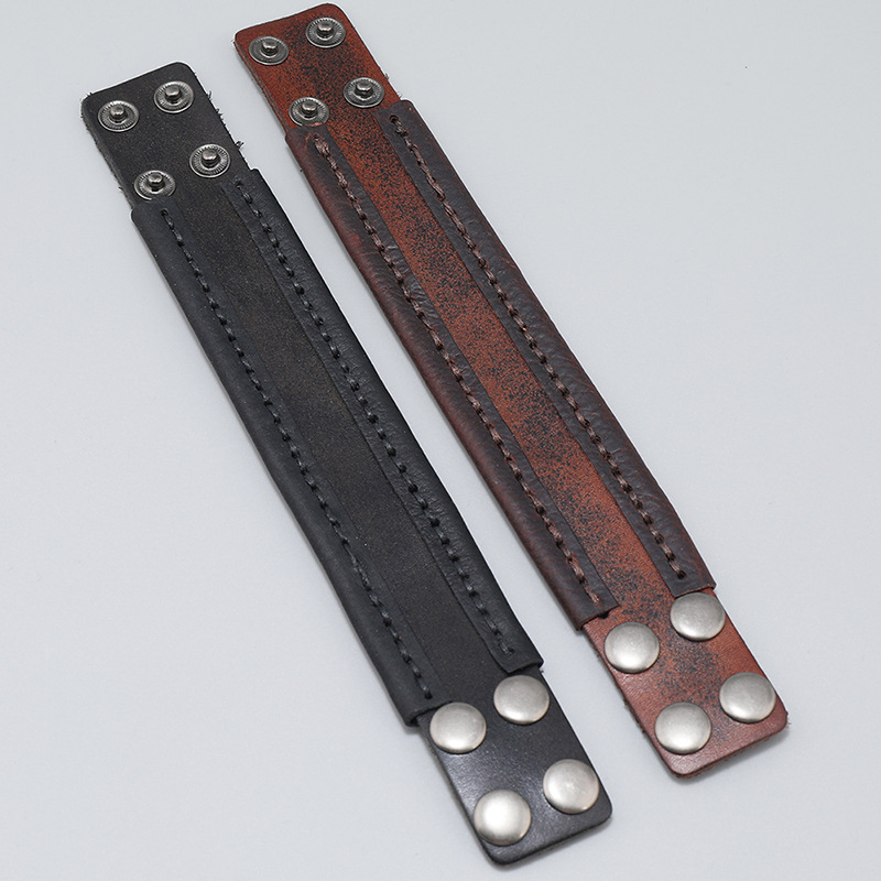 Fashion Geometric Pu Leather Iron Patchwork Unisex Bracelets 1 Piece