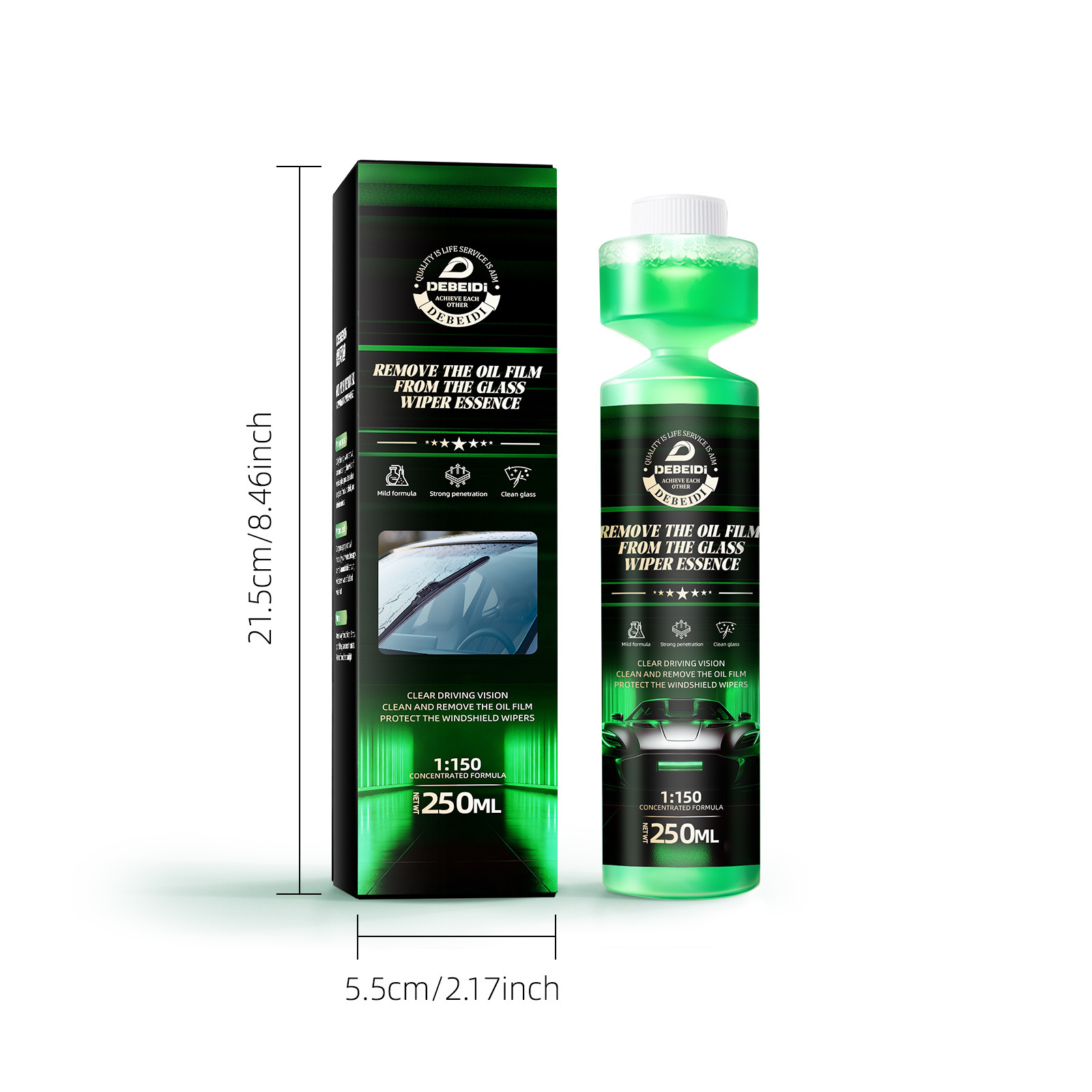 Debedi Ultra-Concentrated Wiper Fluid for Car Glass, Suitable for All Seasons, Powerful Cleaning for Oil Film and Bird Droppings, Cross-Border