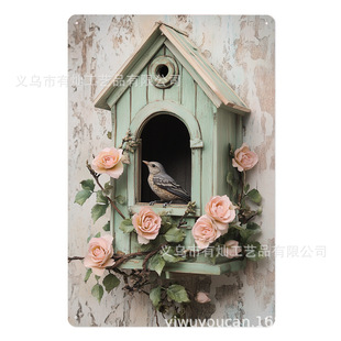 Flower Bird's Nest Tin Sign Vintage Plaque Wall Decor Bar Pub Cafe Home Metal Sign