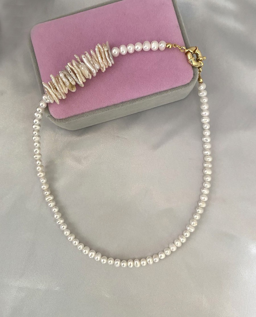 28g Weight Earrings, Necklace Classification 2 PCS/Package Quantity Holiday, Daily Occasion Freshwater Pearl, Titanium Steel Material Geometric Pattern Women's Gender Beaded Design Simple Style Style 2 PCS/Package Freshwater Pearl Titanium Steel Freshwater Pearl Jewelry Sets 23
