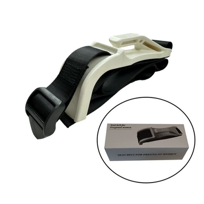 Belly Support Belt for Large-Sized | Car seat belt - abs-maternity-safety-belt-white-plastic-adjustment-buckle-boxed