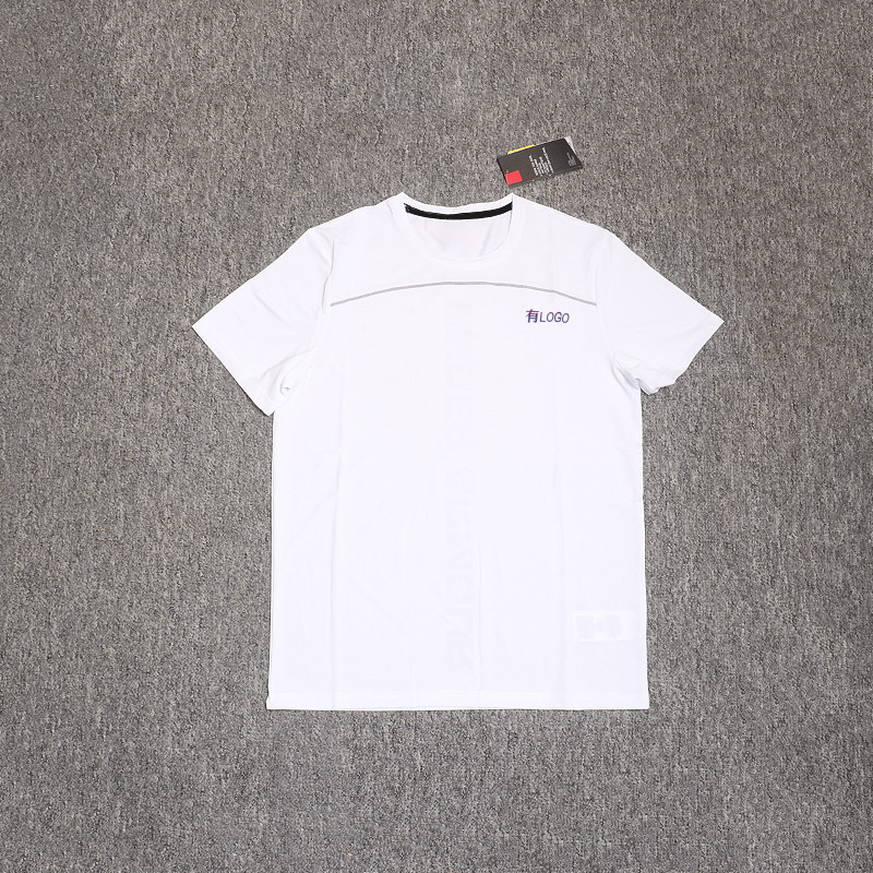 Brand Logo Official Net Ice Silk Quick-drying Breathable Stretch Short-sleeved T-shirt Men's Summer Fitness Casual Top