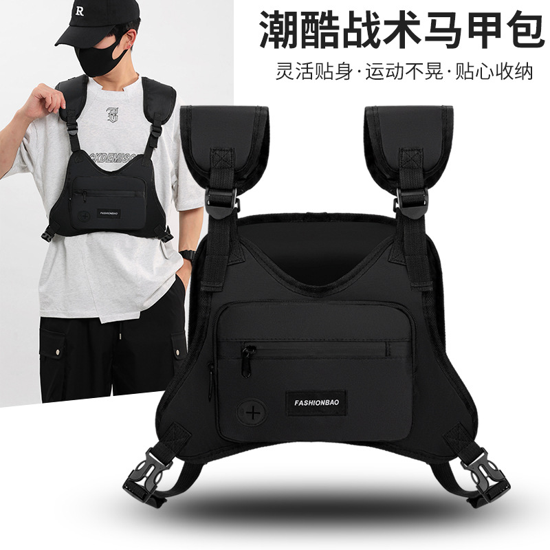 Bolso de chaleco portátil de viaje deportivo al aire libre multifuncional para hombres de nuevo estilo Bolso de pecho para hombres impermeable y antirrobo de moda casual