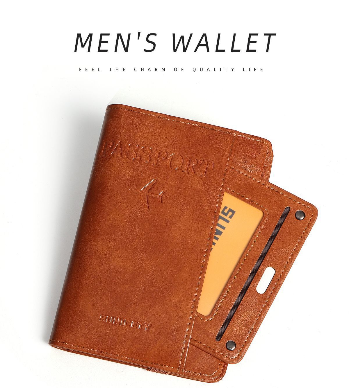 Passport Wallet Combination Bifold Large Capacity Multi-Card Holder Ticket Passport Coin Card Storage Portable Travel