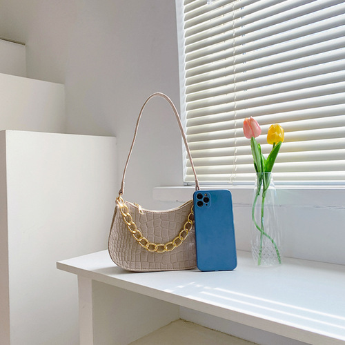 Shoulder bag for women spring  new simple felt bag shoulder armpit bag handbag chain hand bag