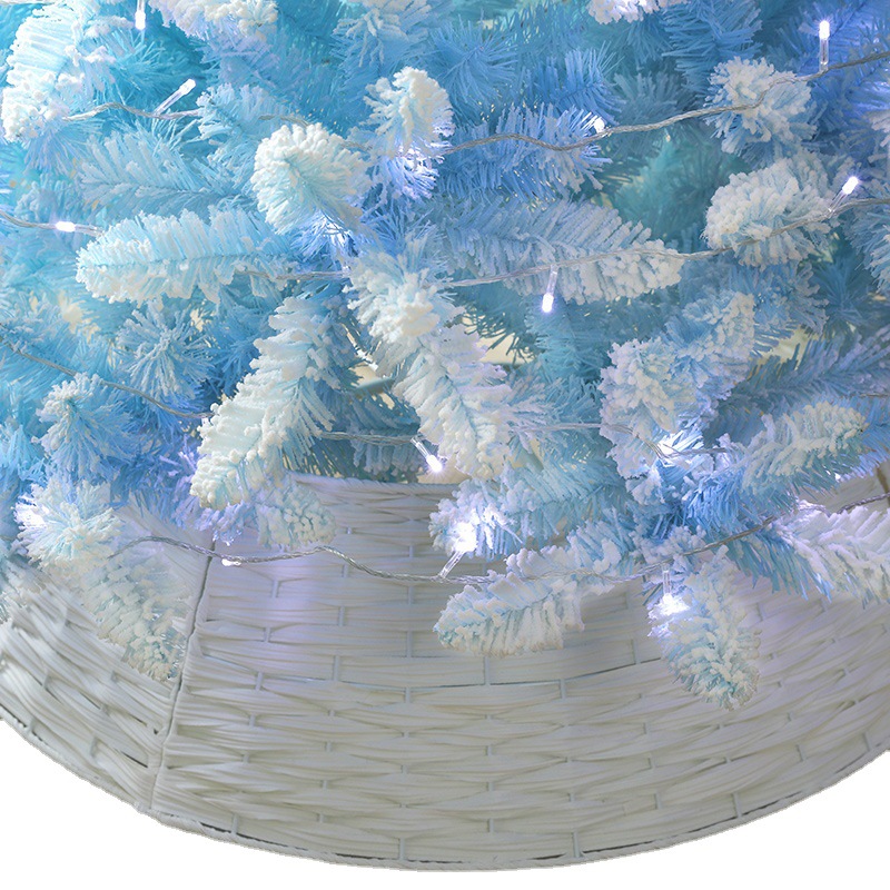Cruzar la frontera nuevo lujo cifrado árbol de Navidad grande PE simulación árbol rosa azul macaron nieve árbol brillante Navidad