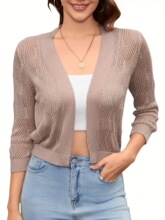 A 66992 Simple Knit Cardigan Short Jacket ��Լ��֯����