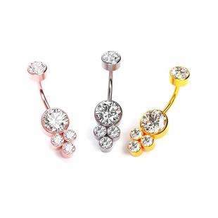 1 Piece Flower 100% Steel Belly Button Ring Belly Perforated Crystal Surgical Steel Female Body Jewelry Barbell Female