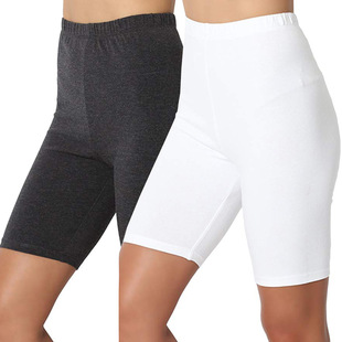 Wish Amazon Europe and the United States cross-border solid color flat five yoga pants women's sports casual pants 17 color 6 size in stock
