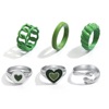 Resin, ring, green set, new collection, 6 pieces