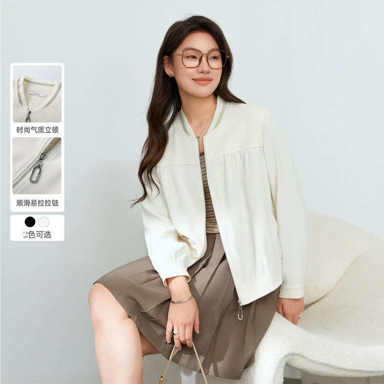 [Личность, сшитая мода, темперамент, дикая куртка] Funny Show большой размер женский толстый mm2025 весенний новый