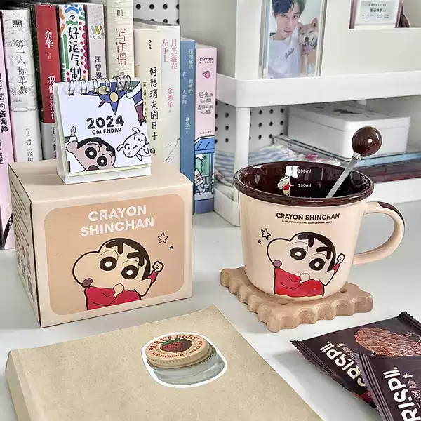 Crayon Shin-new Scerm Cup-Coffee Color+Ball Spoon
