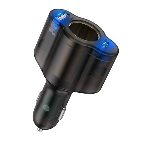 Dedicated Car Charger Super Fast Charging Transparent Cigarette Lighter USB Car Charger Super Fast Charging Three-in-One Bulk Selling