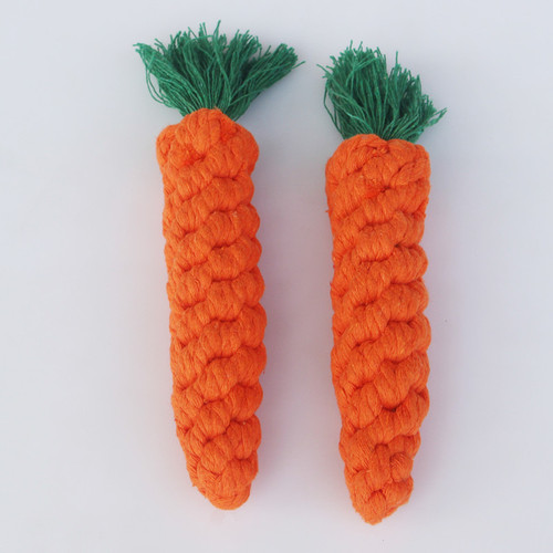 Manufacturer wholesale pet toys handwoven carrots dog toys cotton rope pet toys