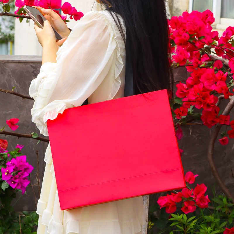 白卡纸服装手提袋定制高级感伴手礼礼品袋子定做手拎购物纸袋批发