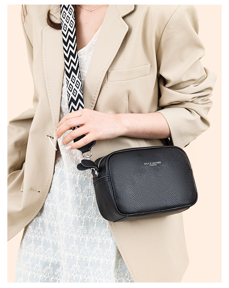 Genuine Leather Small Square Shoulder Bag For Women Versatile_voghion.com