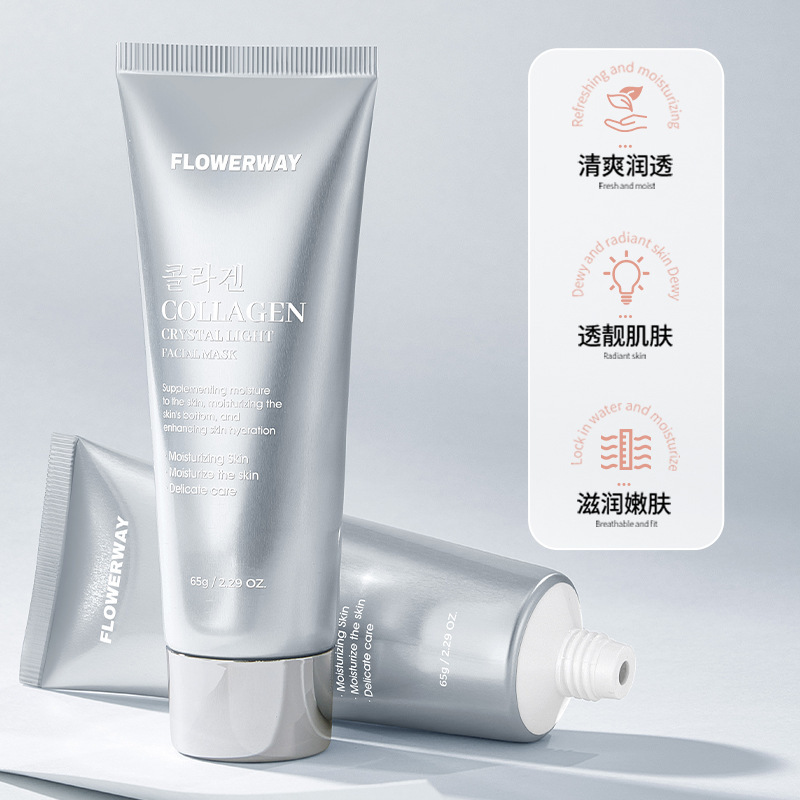 FLOWERWAY Collagen Crystal Light Sensing Mask Moisturizes and Nourishes, Improves Dryness, Hydrating and Non-Greasy Mask