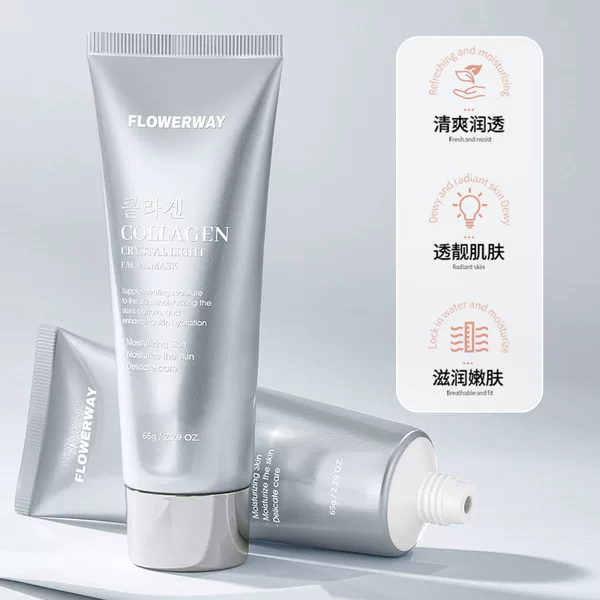 FLOWERWAY Collagen Crystal Light Sensing Mask Moisturizes and Nourishes, Improves Dryness, Hydrating and Non-Greasy Mask