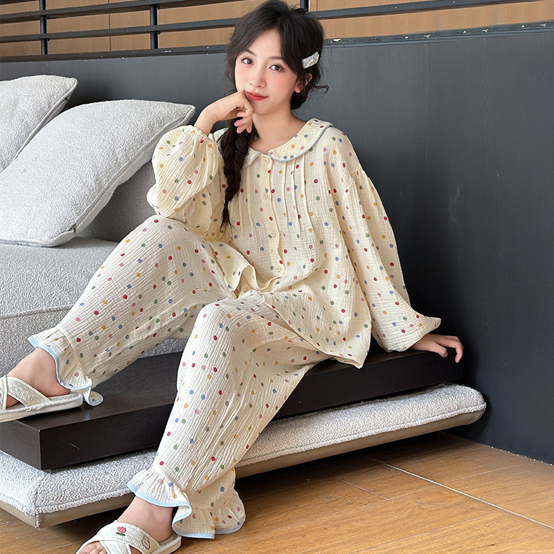 女童睡衣2025新款儿童初中生家居服女大童春秋纯棉高颜值公主套装|undefined
