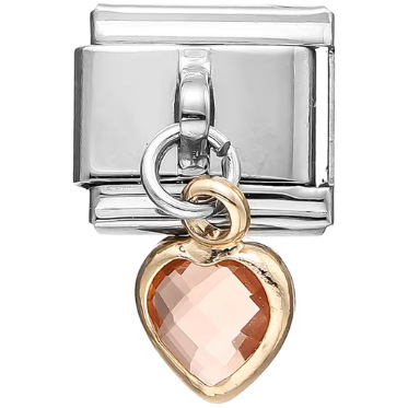 AliExpress Venta caliente DIY9mm módulo pulsera amor corazón doble melocotón corazón joya serie de costura de acero inoxidable pulsera de una sola pieza