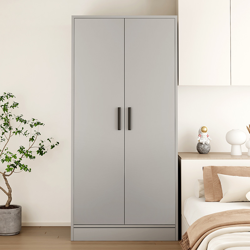 2025 New Wardrobe Bedroom Home Granny Gray Hanging Clothes Cabinet Dormitory Rental Apartment Simple Storage Wardrobe