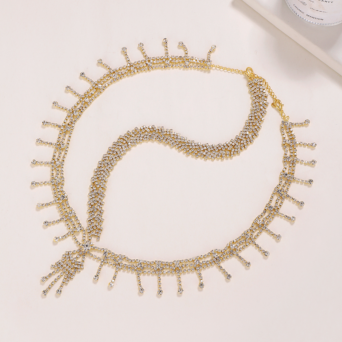 Europeo y americano lujo rhinestone borla ceja colgante nupcial diadema accesorios para el cabello etapa rendimiento exagerado joyería sexy ceja colgante