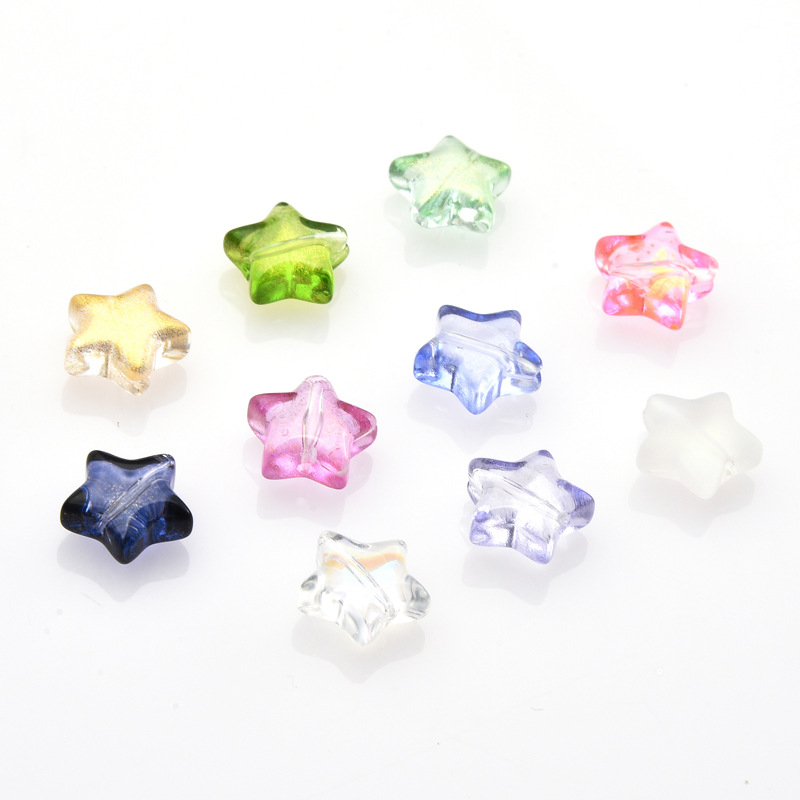 50 PCS/Package 10 * 10mm Hole 1~1.9mm Glass Star Beads display picture 2
