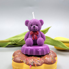 贝尔亮创新卡通仿真绒毛小熊生日蜡烛浪漫蛋糕装饰泰迪熊派对蜡烛