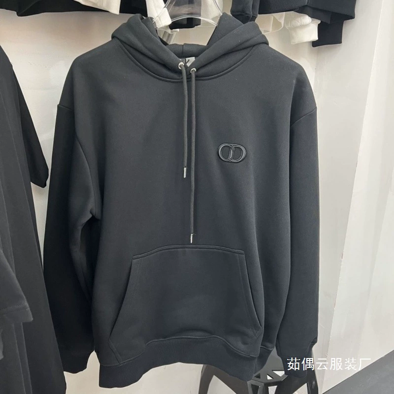 Осенне-зимний новый свитшот в европейском стиле, повседневная модная доставка, свободная вышивка с капюшоном и бархатными длинными рукавами, готовые к продаже