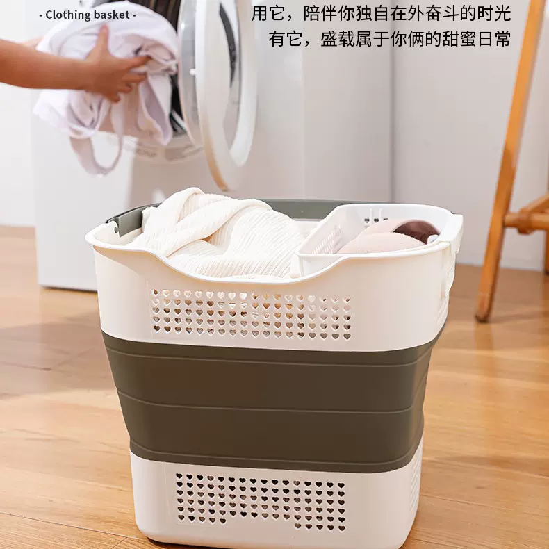 折叠提手脏衣篮 儿童玩具收纳  家用浴室洗衣房折叠大容量脏衣篮