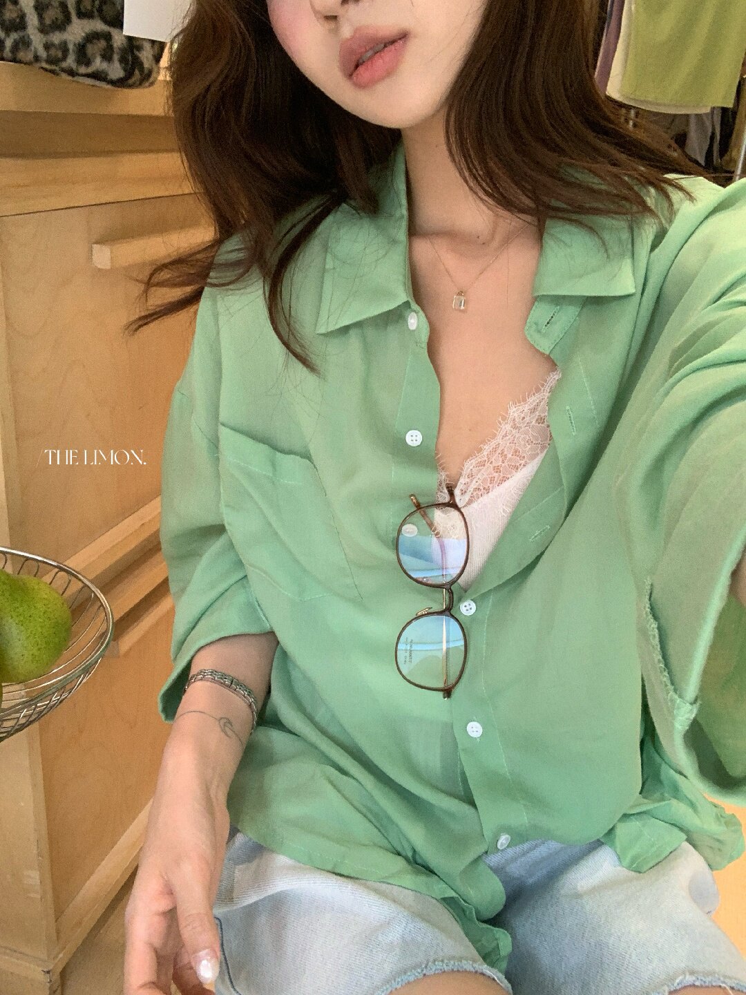 Áo sơ mi nữ tay dài chất liệu tencel phong cách lười biếng ấm áp — Vàng nhạt, xanh lam, Xanh lá cây nhạtcolor, màu hồng chi tiết 77