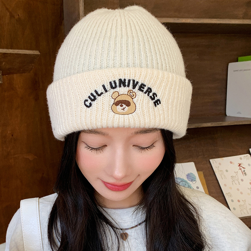 Women's Preppy Style Vacation Animal Letter Eaveless Wool Cap display picture 3