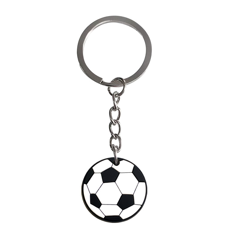 Keychain de fútbol DIY mochila colgante accesorios de llaver bolsas de PVC accesorios de bolsas de goma blanda temu