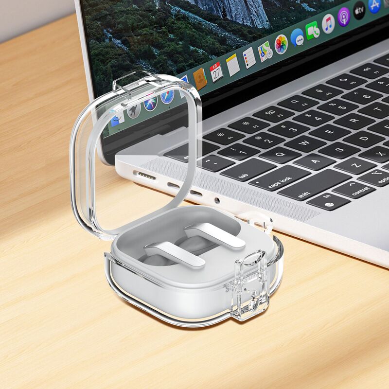 Suitable for Samsung Galaxy Buds4Pro Earphone Protective Case with Lock Switch, Transparent and Simple Earphone Case, New Model