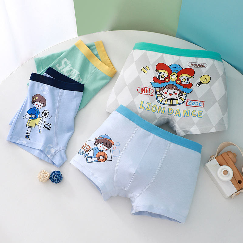 Nuevo período de crecimiento suave personajes de dibujos animados para niños calzoncillos cómodos y transpirables para niños calzoncillos