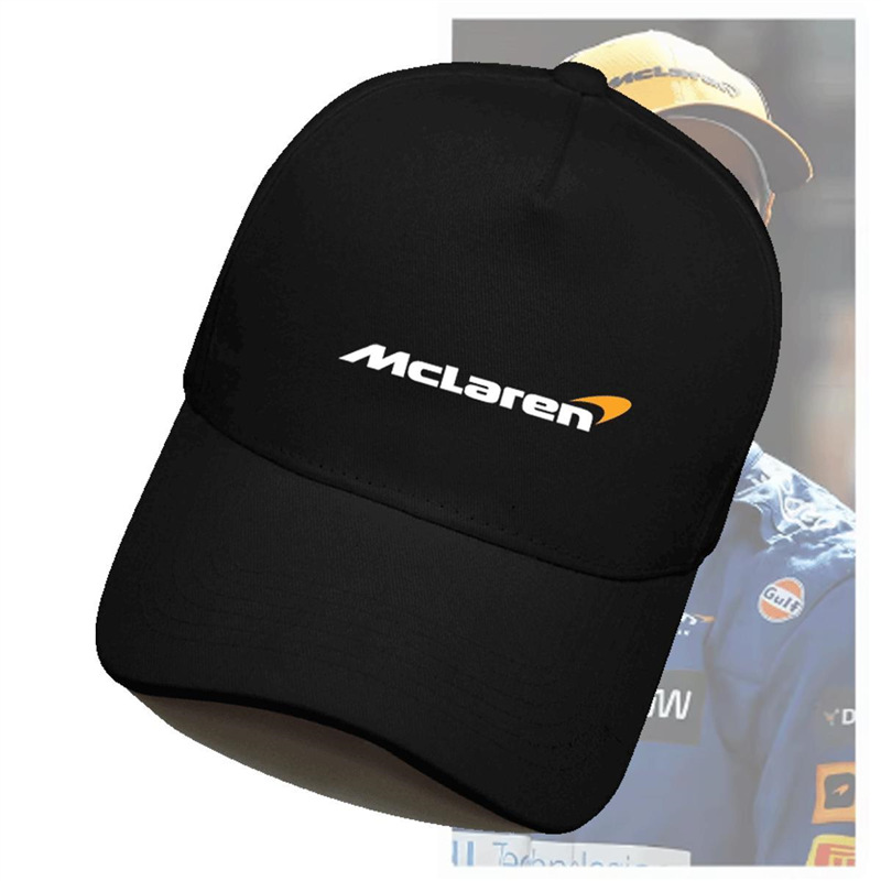 McLaren F1 레이싱 애호가 스포츠 오토바이 라이딩 캐주얼 남성과 여성 커플 로고 오리 혀 야구 모자