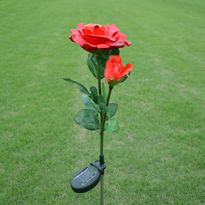 Solar Rose Simulation Lantern LED Courtyard Garden Decorative Light Lawn Light Outdoor Waterproof Atmosphere Light