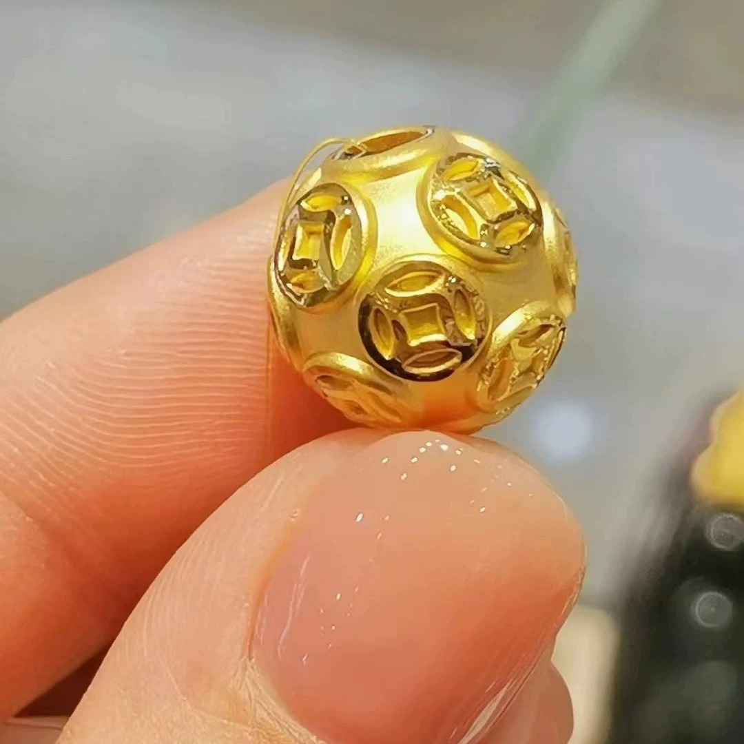 Бусины из позолоченной меди 18к, цвет золота AU750, бусины для трансфера, удачи со всех сторон, золотые аксессуары для DIY, ракушки для воды