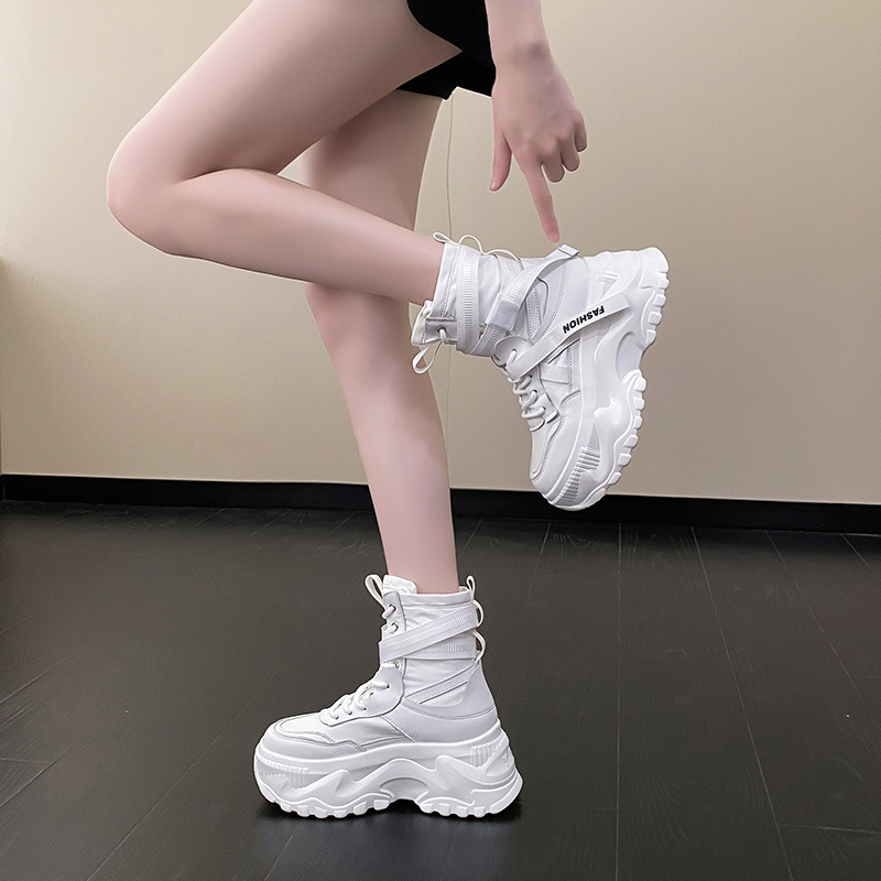 Women's Casual Dad Shoes Thick Bottom Platform Trainers For Girls_voghion.com