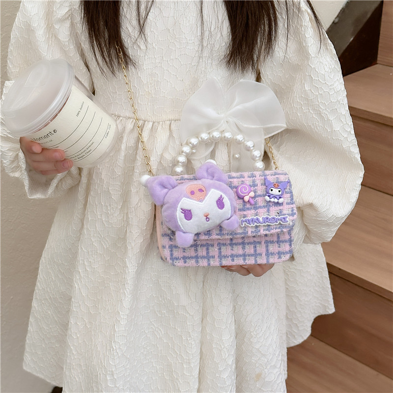 2024 nuevo estilo extranjero princesa perla bolso de cambio de mano bolso de hombro de moda para niños lindos niños mochila de chicas