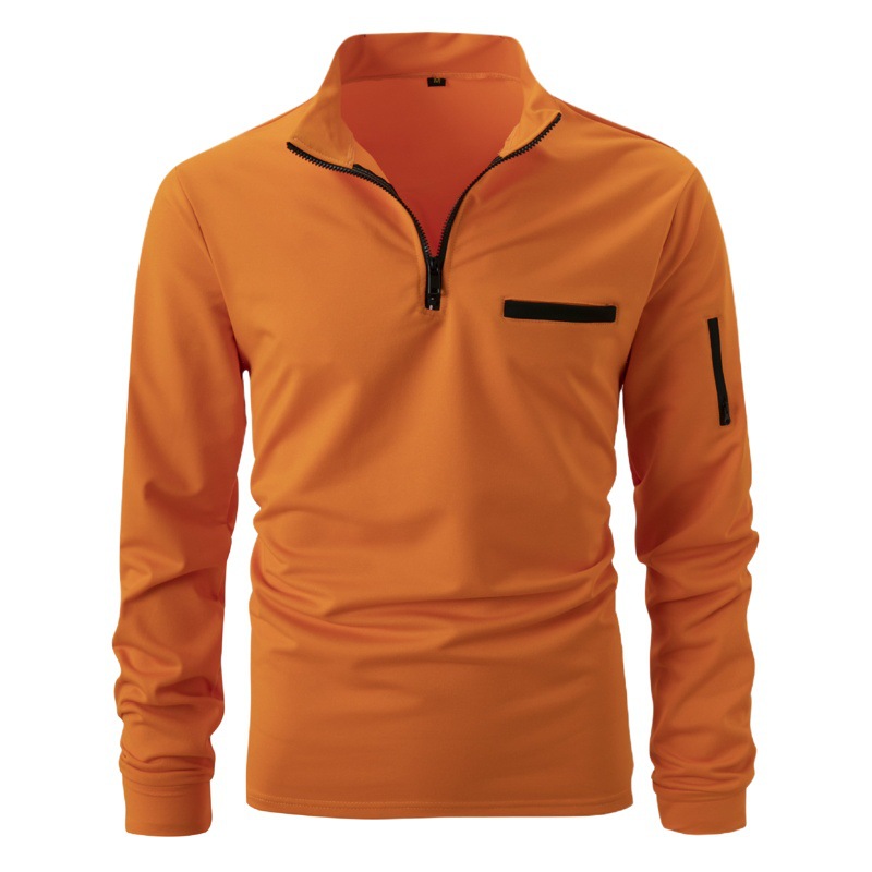 Polo deportivo para hombre con cremallera en el brazo, venta rápida de Amazon, primavera y otoño, transfronterizo, 2024