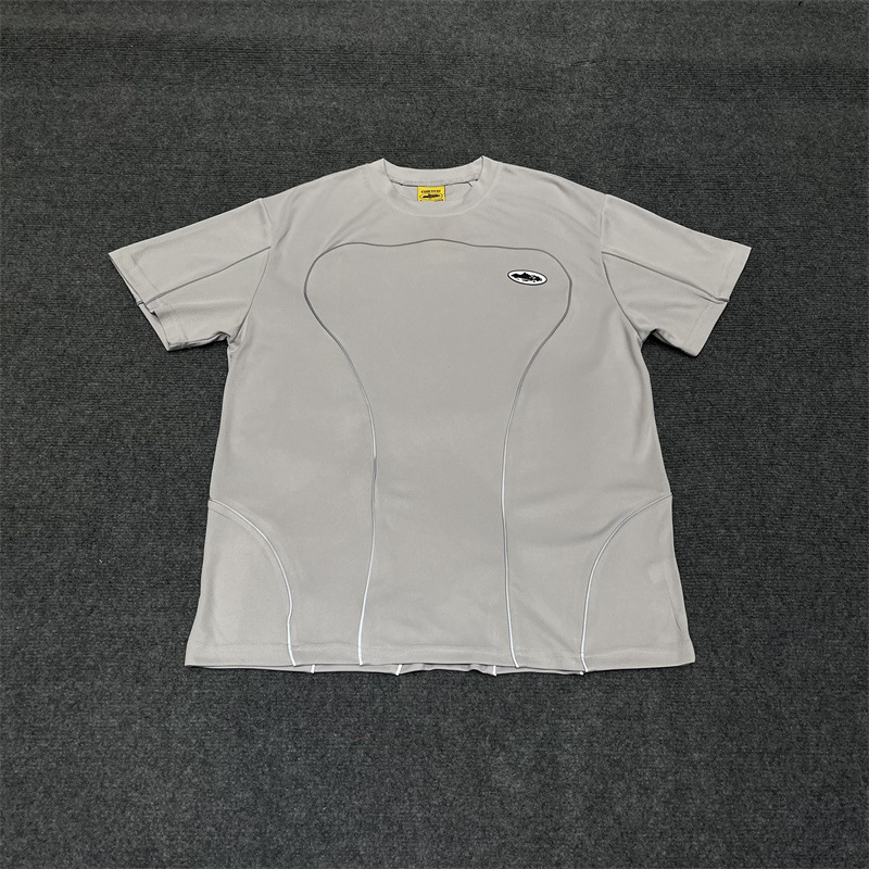 Marca de moda europea y americana transfronteriza Alcatraz Camiseta de manga corta con estampado de letras reflectantes Traje de pantalones cortos casuales de calle para hombres y mujeres