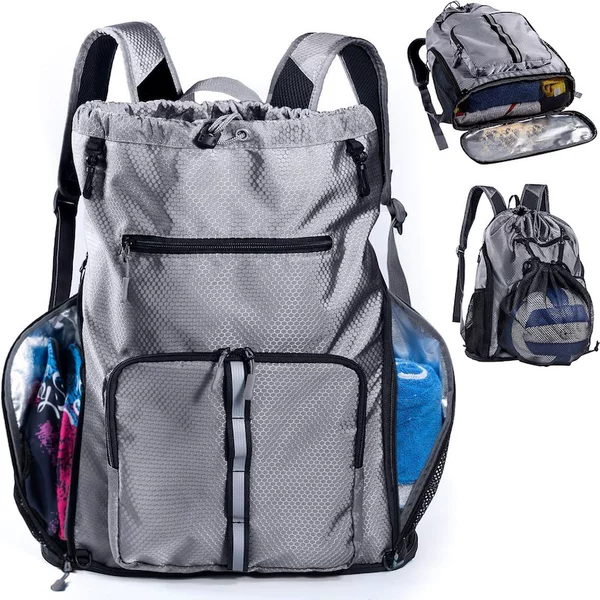 Drawstring Backpack, Large Capacity Outdoor Unisex Gym Bag, Simple Sports Travel Backpack with Drawstring Closure