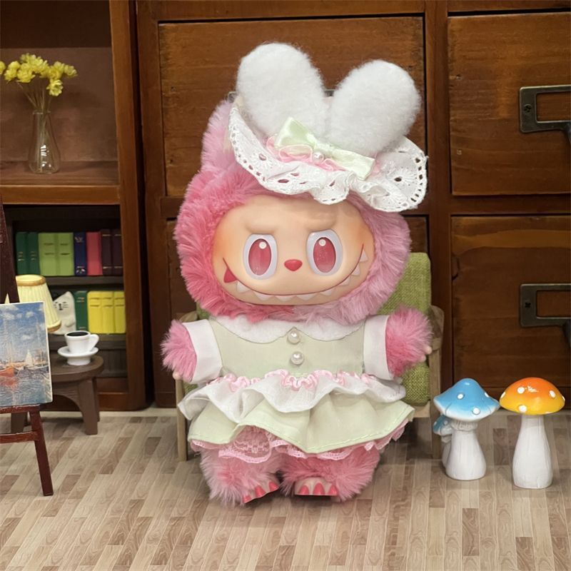 拉布布公仔换装着替衣服labubu一二三代娃衣服裙子背带裤套装超萌|undefined